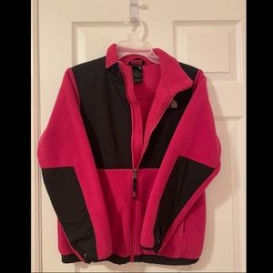 Fuschia and Black North Face Fleece Jacket
